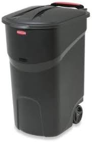 Papelera Negra con Ruedas Rubbermaid 45 Gl